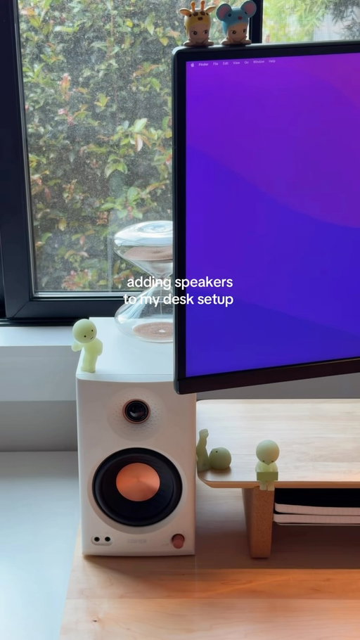 much needed studio monitors from @edifiernorthamerica Sound is clean and crisp, design impeccable, and blend right into my space already - Link in my bio if you want to scope them out #edifier #mr45 #studiomonitors #speakers #deskgoals