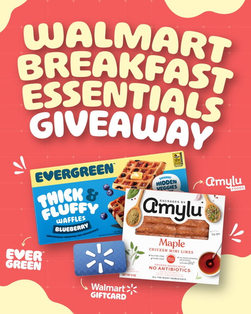 CLOSED 🛒WALMART BREAKFAST ESSENTIALS GIVEAWAY 🛒

@eatevergreen and @amylufoods are teaming up for a Walmart Breakfast Essentials Giveaway 🙌

TWO winners will each receive a $50 @walmart gift card to stock up on your favorite breakfast staples. 🧇🍗✨

How to enter:
💙 Follow @eatevergreen + @amylufoods
💙 LIKE this post
💙 Tag a friend who loves an easy, delicious breakfast
✨ Bonus: Share to your story + tag us

Giveaway ends 7/5 at 11:59 PM EST. Winners will be chosen at random and notified via DM. U.S. only.
