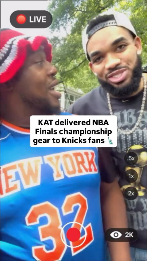 Karl-Anthony Towns joins @UPS driver David Delarosa to deliver @nyknicks 2026 NBA Finals championship gear to some of the biggest Knicks fans across the city. KNICKS IN ✋