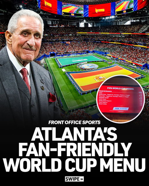 These are the World Cup concessions in Atlanta, where Arthur Blank promised to keep food prices low like he does for Falcons and Atlanta United games.⁠
⁠
You could get one of every item—plus a whole pizza—for $57 🍕⁠
⁠
📸 emilypitek/X⁠
⁠
#atlanta #worldcup #food
