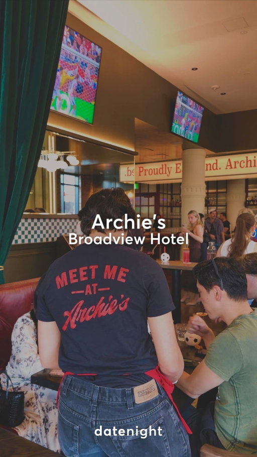 New vibey night out! 🍒🎲 @archiestoronto just opened inside @broadviewhotel - it's the east end's newest neighborhood hangout for elevated comfort food, expertly crafted drinks & a lively atmosphere.

Plus, they've got a retro photo booth, games, multiple TVs and more! 💡👀

📍: @archiestoronto 106 Broadview Ave
🗓️: Wednesday-Sundays 5-10pm
🎥: @farhapatel_ 
#datenightyyz #archiestoronto #broadviewhotel #newopening [hosted]