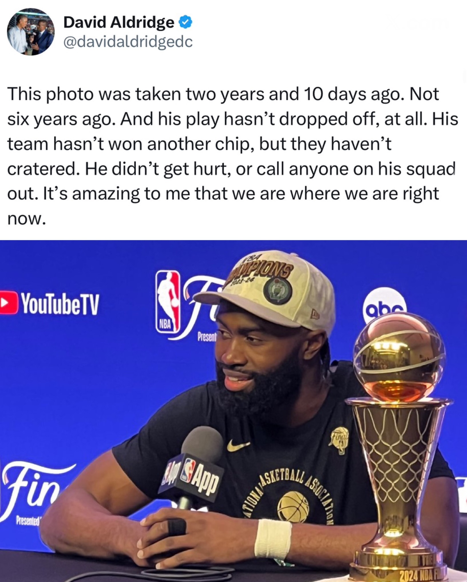 Crazy to see what this Jaylen Brown saga has turned into. Is his time in Boston over?

(via davidaldridgedc, twitter)