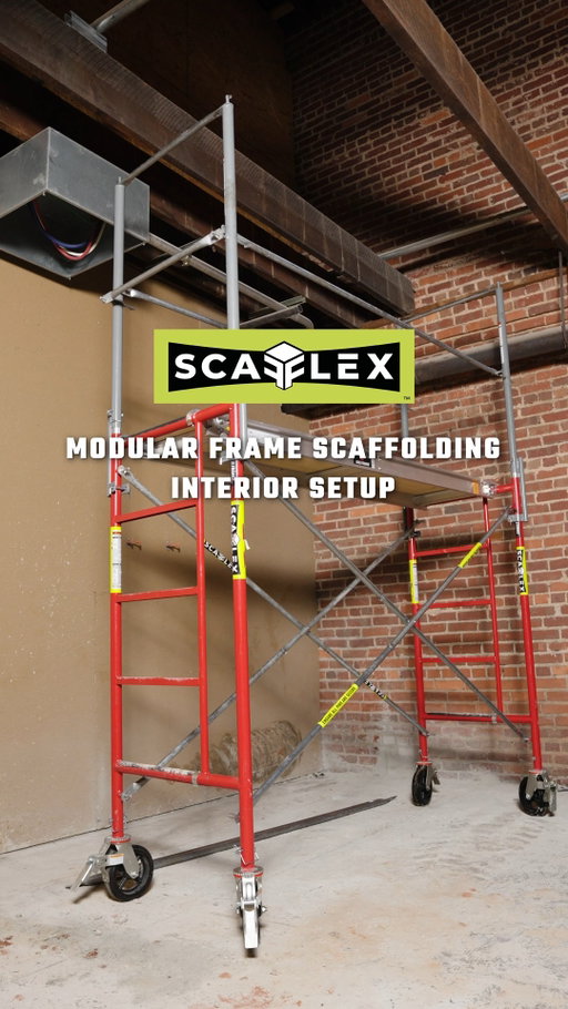 A step-by-step look at the SCAFFLEX interior configuration. Assembles with no tools required, saving you valuable time on-site. Equipped here with casters and the guard rail kit. 🛞