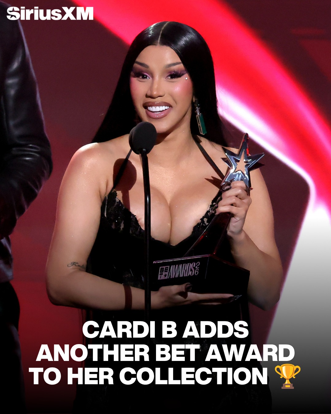 We love giving Cardi B her flowers, whether at the BET Awards or the SiriusXM office! 💐 ❤️ 

#CardiB #BETAwards #HipHop #MusicNews #BardiGang