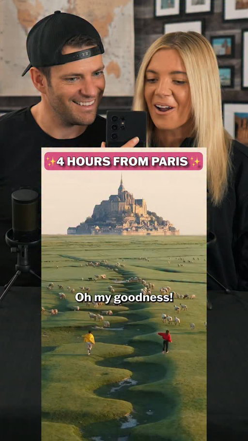 Don't visit Paris without seeing this place. 🥰
What would you rate it? 🤔 Where should we rate next?

🌍 Follow us @HudsonAndEmily as we rate every place in the world worth visiting! 😉

🗺️ This is part of our series "SKIP OR TRIP" - comment MAP for the full list, and let us know what place you want us to rate!

📍Mont Saint-Michel, France (sorry to the French for our English pronunciation 😁)

🥇Trip-ability Score = A Tier

✅ Pros: This is an easy day trip from Paris! See the real-life fortress that it inspired Disney's Tangled and The Lord of the Rings. It has an incredible 1,300-year history of remaining unconquered thanks to the epic surrounding tides and quicksand.

❌ Cons: The only reason this isn't an S Tier is because as it grows more famous the crowds also grow too. The narrow streets in the city can get overwhelmingly packed during peak season. If you go during the winter, you run the risk of dreary weather.

💡Travel Tips: To see it when it is green visit in May-June, early morning before the crowds, and at low tide! If you just want to make it a day trip, there are plenty of stress-free by booking a guided day tour directly from Paris. (But depending on the year you might arrive with more crowds) Also, the quicksand at high tide are very real!

💦 Daily Tides: There are two high tides and two low tides every single day. The exact times shift forward by about 50 minutes each day as they follow the moon's rotation.

📅 When to Go: Late March - May. Visiting during the spring is the absolute best time to have pleasant weather while avoiding summer tourist crowds.

📸 Stitched Video Credit: @bydastann - Check out Dastan's account and in a few weeks you'll be booking your next trip to Kazakhstan! His footage is unreal! Capturing the natural beauty, advanced cities, and amazing culture of his country and all around the world!
__________________________

🎉 Follow us @HudsonAndEmily: We're an American travel couple who's visited every country in the world (except one) and all 50 states. So if you want to travel more, we got you! ❤️

#skiportrip #travelcouple #everycountry #france #montsaintmichel