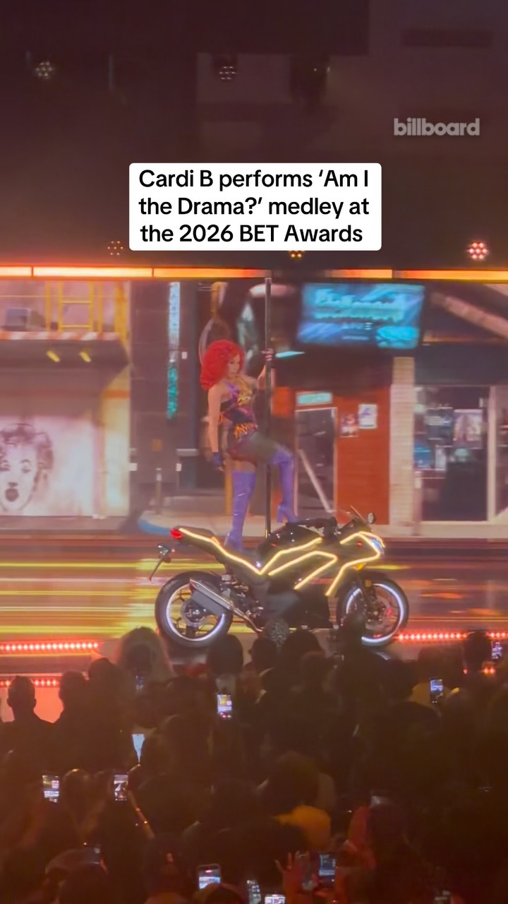 Cardi B lit up the stage with a ‘Am I the Drama?’ medley at the 2026 BET Awards. 🔥⁠
⁠
She performed fan favorites “Errtime,” “Hello,” “Check Please” and “Pretty & Petty.”⁠