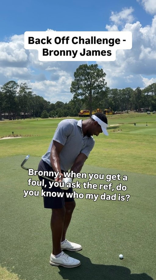 Do you know who my dad is? 😂 @bronny @thebackyardgolf