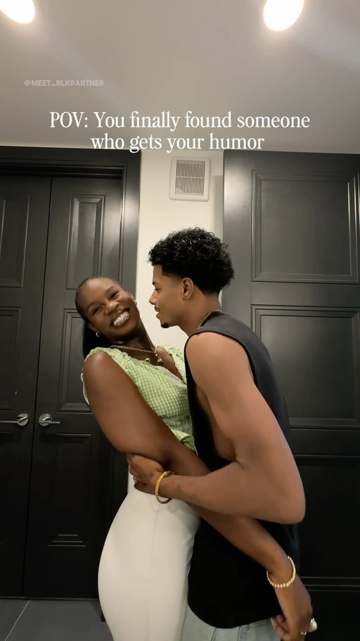 somebody who laughs at the same things, thinks the same thoughts, and matches your whole energy. that’s the one. 🖤@meet_BLK #BLKapp #ad