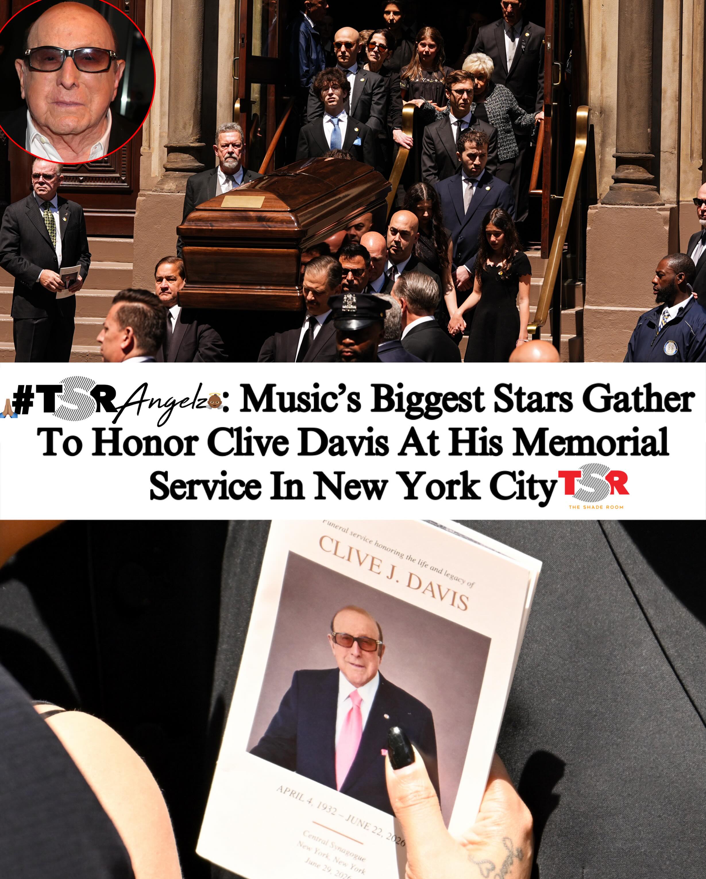 #TSRAngelz: On Monday, some of music’s biggest stars gathered in New York City as they honored late music mogul #CliveDavis at his funeral service. As previously reported, Davis passed away last week at the age of 94. (SWIPE)—(📸: @gettyimages) ✍🏾: #TSRStaffJW