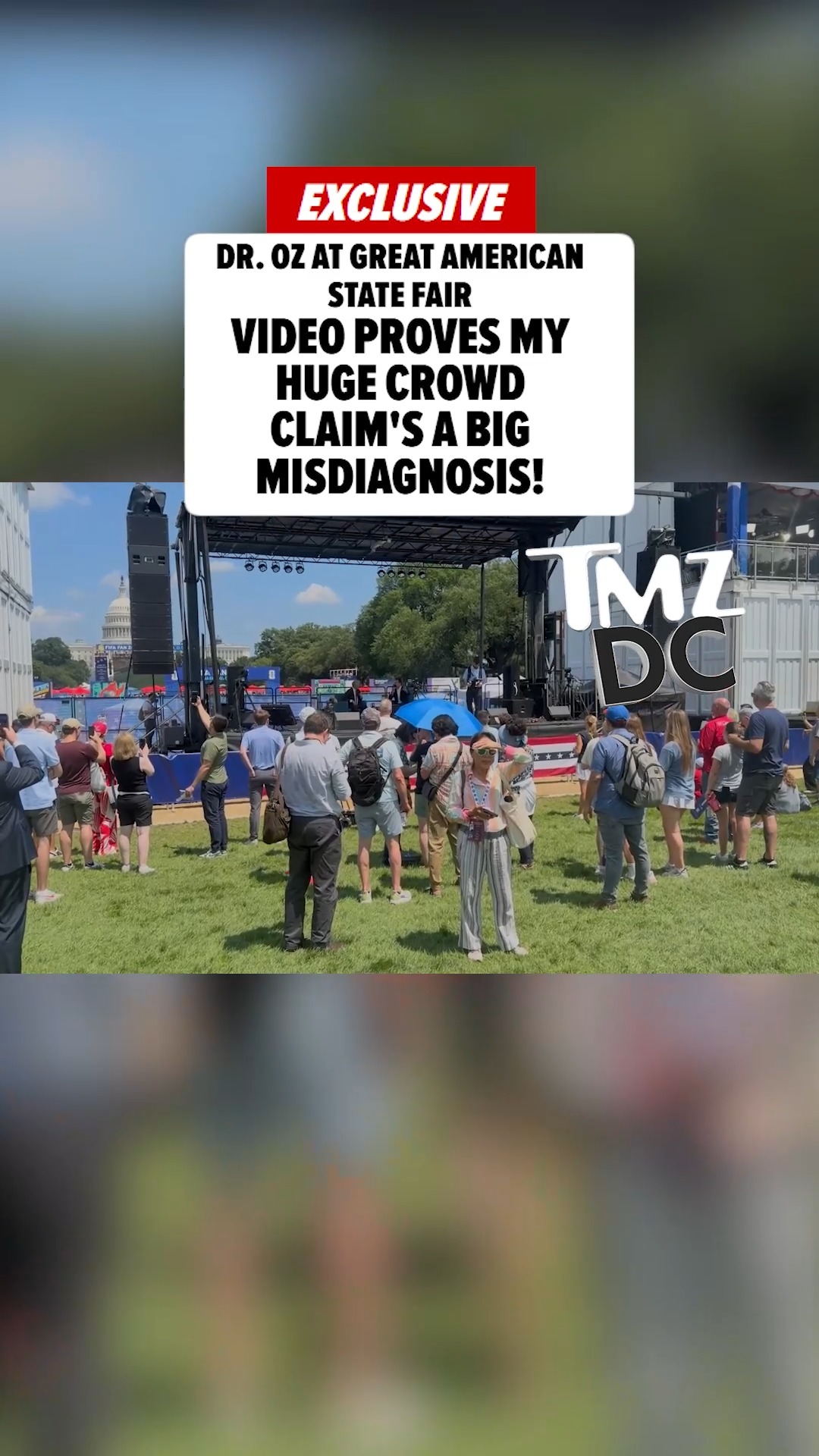 😵‍💫👀 Dr. Oz might want to get his eyes checked ... he says there's "tons of people" at the Great American State Fair ... but one pan of the camera makes a completely opposite diagnosis.