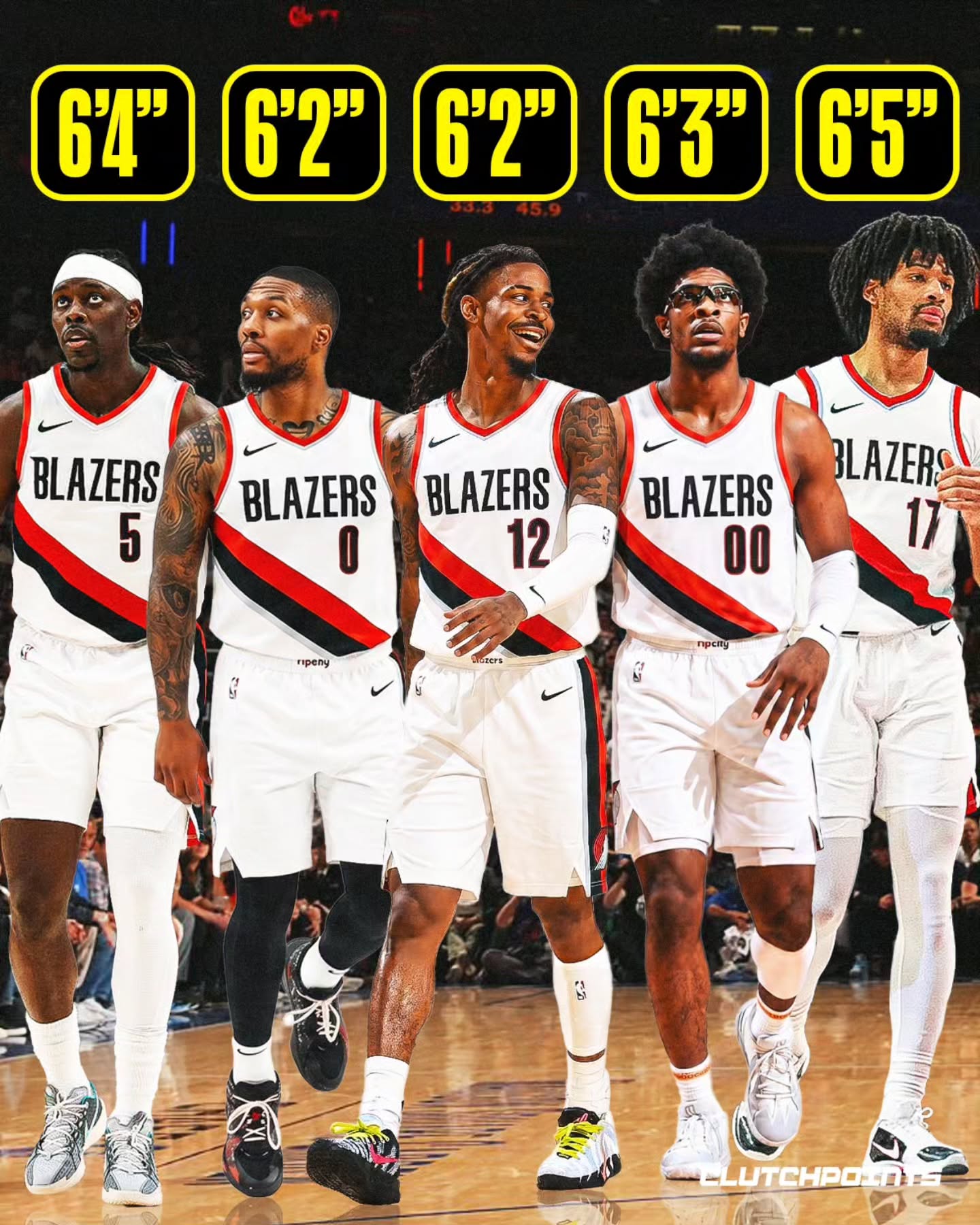 Small ball is BACK. 🏀💨

Forget the Jaylen Brown sweepstakes. 

Shams just dropped the bomb that Portland is out of the running for Brown because they consider the absolute blockbuster acquisition of Ja Morant to be their big move.

Looks like Portland is building the ultimate antidote to the BIG era.

And honestly? Who can blame them. 

While the rest of the NBA is panicking to draft or trade for 7-foot unicorns like Victor Wembanyama, Blazers just looked at the skyscraper meta and decided to outrun everybody.

Instead of trying to match size with size, trading for Ja gives the Blazers five guys crucial for the rotation where nobody tops 6'5''.

🔸Jrue Holiday (6'4'')
🔸Damian Lillard (6'2'') 
🔸Ja Morant (6'2'')
🔸Scoot Henderson (6'3'')
🔸Shaedon Sharpe (6'5'')

Rip City will be must watch basketball next season. 🍿