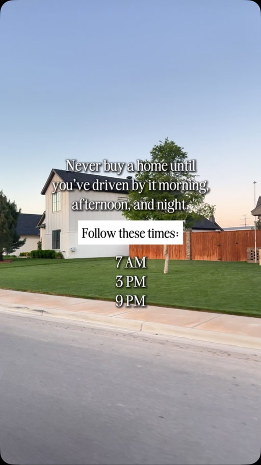 One thing I always tell buyers:

Don’t just see the house. Go see the neighborhood too.

If you’re serious about a home, drive by it at 7 AM, 3 PM, and 9PM

7 AM - Is there actually parking available? What does the morning traffic look like? Are you going to be fighting for a parking spot every day?

3 PM - This is when schools let out and people start getting home from work. You’ll get a much better idea of how busy the area really gets.

 9 PM - What’s the neighborhood like at night? Are there street lights? Is it well lit? Is it quiet or are there people hanging around? 

Does it feel like somewhere you’d be comfortable coming home to every evening?
A house can be perfect, but you’re not just buying the house-you’re buying the area around it too.

A 30-minute showing won’t tell you everything. Spending a few minutes there at different times of the day might.

Have you ever driven by a house later and noticed something you didn’t see during the showing?