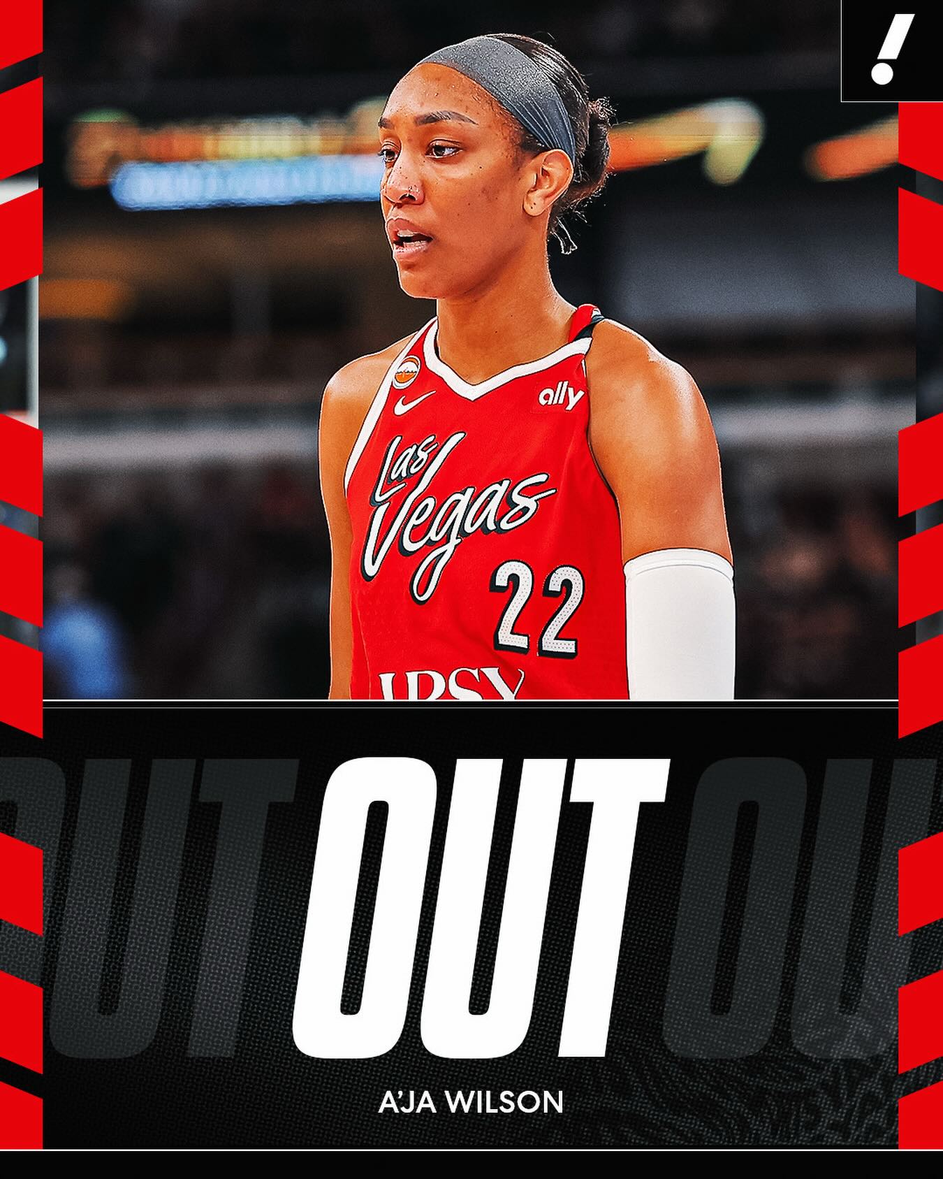 BREAKING: A’ja Wilson (right leg injury) has been ruled OUT for Tuesday’s WNBA Commissioner’s Cup Championship against the Liberty, the Aces announced.