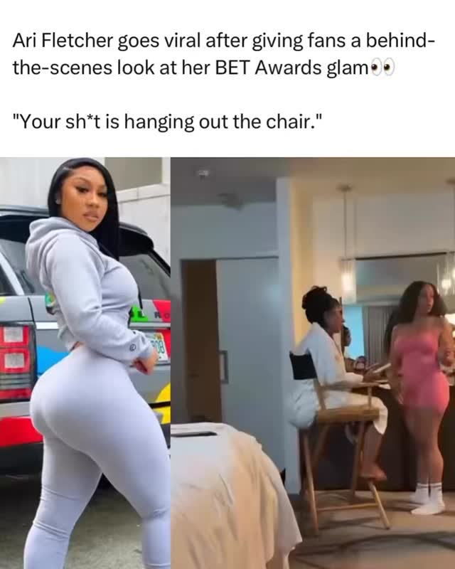 #AriFletcher is going viral after giving fans a behind the scenes look at her BET awards glam😂👀

“Your sh*t hanging out the chair” 

#explore #viral #chicago #explorepage