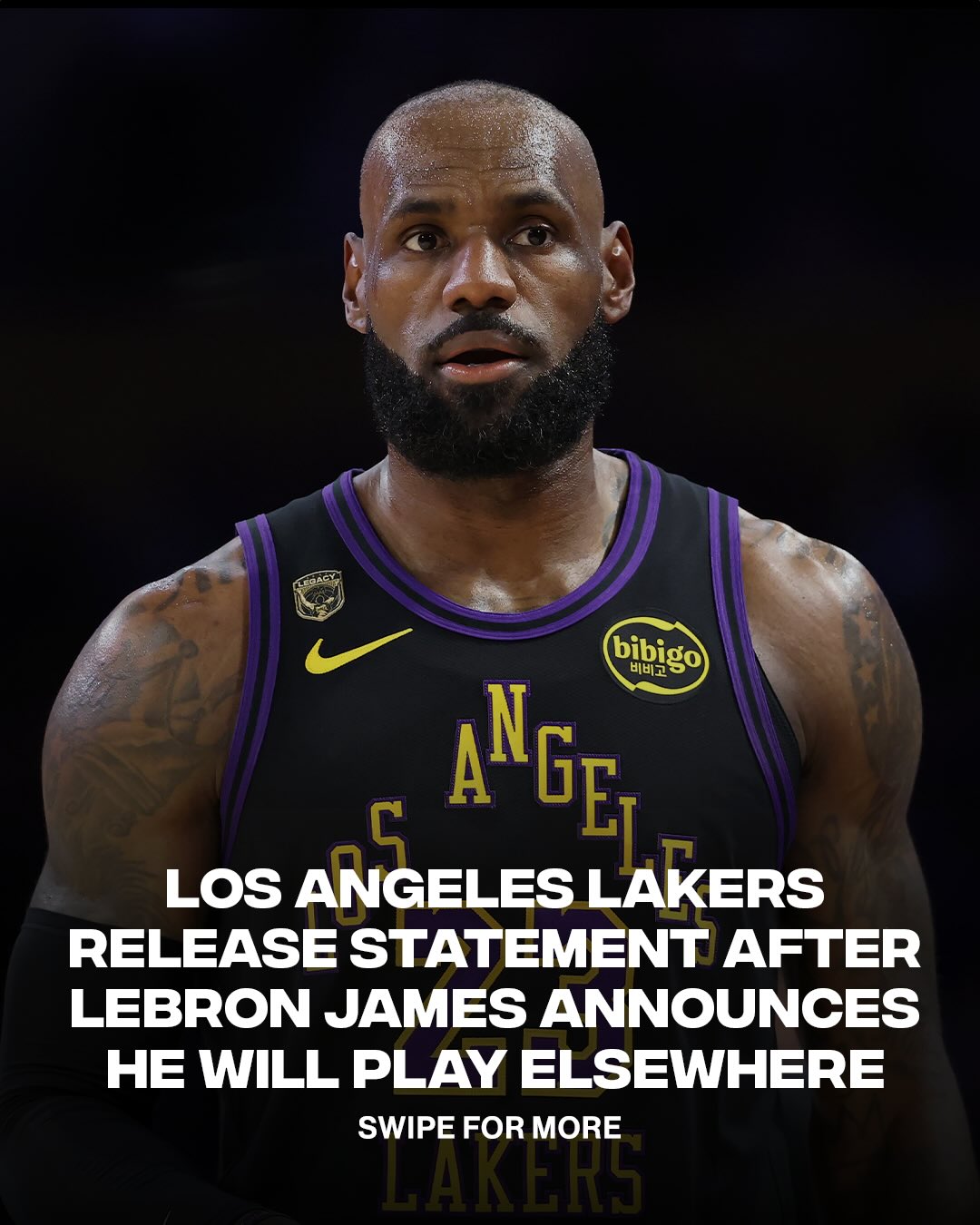 The Los Angeles Lakers released a statement thanking LeBron James for his time with the franchise after he announced he will continue his NBA career with another team.