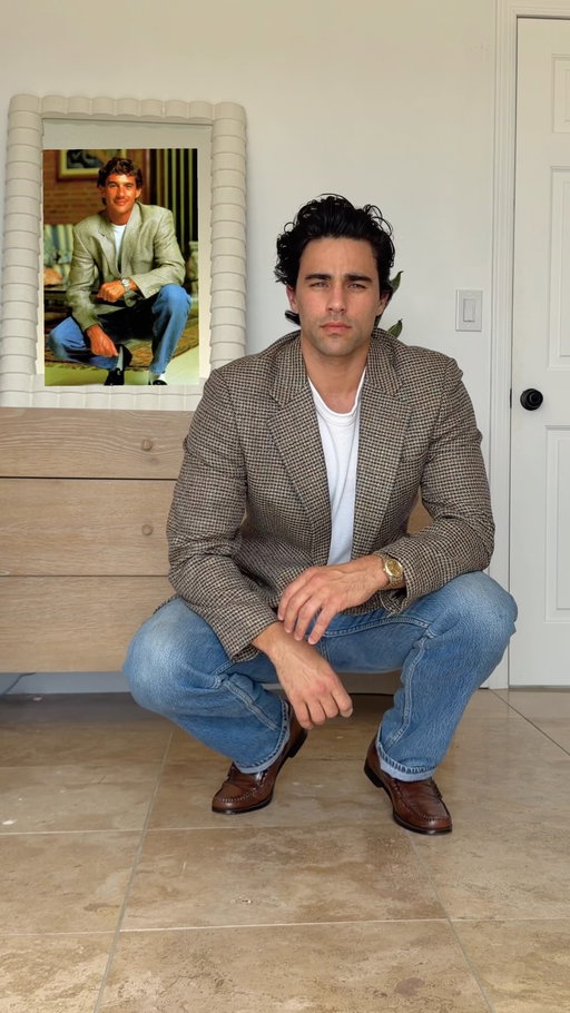 Recreating my favorite Ayrton Senna outfit. Vintage houndstooth jacket, a white tee, 501’s, and penny loafers. Pretty simple, but effective. 
.
.
.
#mensfashion #mensstyle #mensoutfit #ayrtonsenna #outfitinspo
