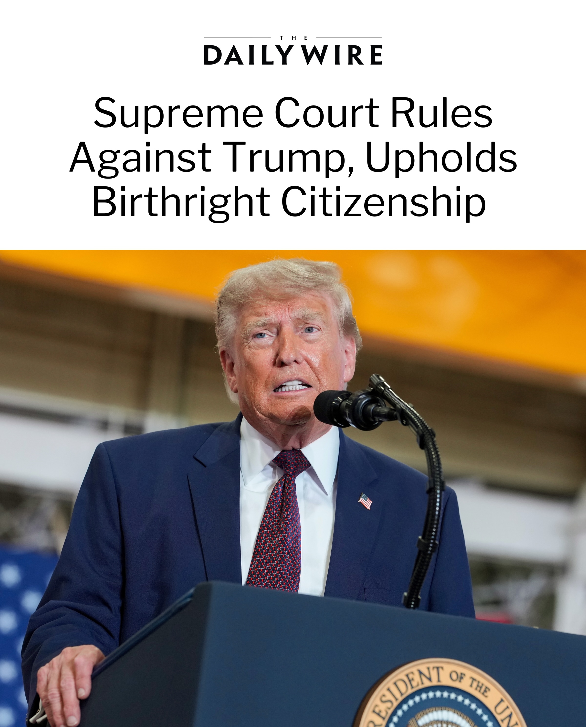 The U.S. Supreme Court permanently blocked President Trump’s executive order seeking to restrict birthright citizenship, dealing a significant blow to his immigration agenda and preventing a sweeping overhaul of who qualifies for U.S. citizenship.