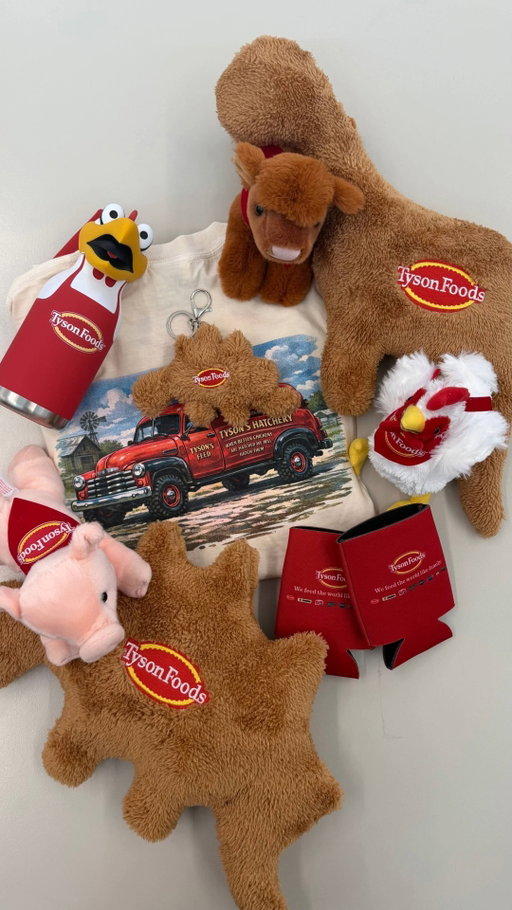 Plot twist: our cutest products aren’t in the grocery store. 🐮🦖🐷

We’re excited to introduce the Tyson Foods online merchandise shop, featuring apparel, accessories and more inspired by the company that’s been bringing protein to tables everywhere for generations. 

🔗 Shop your favorites at our link in bio.