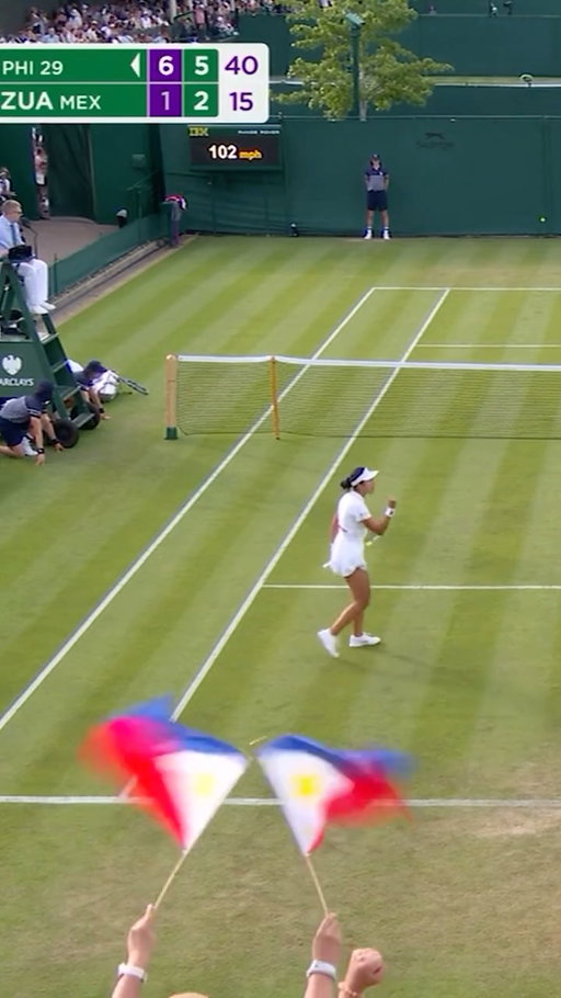 Special moment for Eala. Special scenes on Court 12 🇵🇭

No.29 seed Alexandra Eala secures a maiden main draw win at The Championships against Zarazua 6-1, 6-2 👏