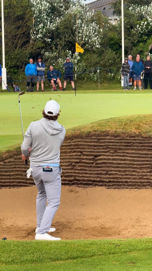 James Nicholas, with his wife on his bag, gets up and down to save par and shoot rounds of 65-67 to take the clubhouse lead (-10) at Burnham & Berrow 🙌