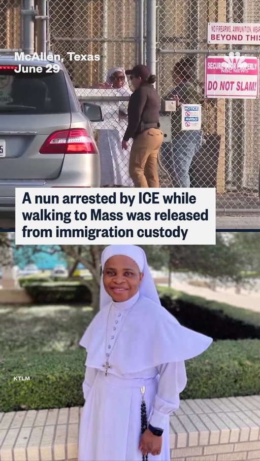 A nun arrested by ICE while walking to Mass was released from custody one day after Congress members intervened on her behalf.