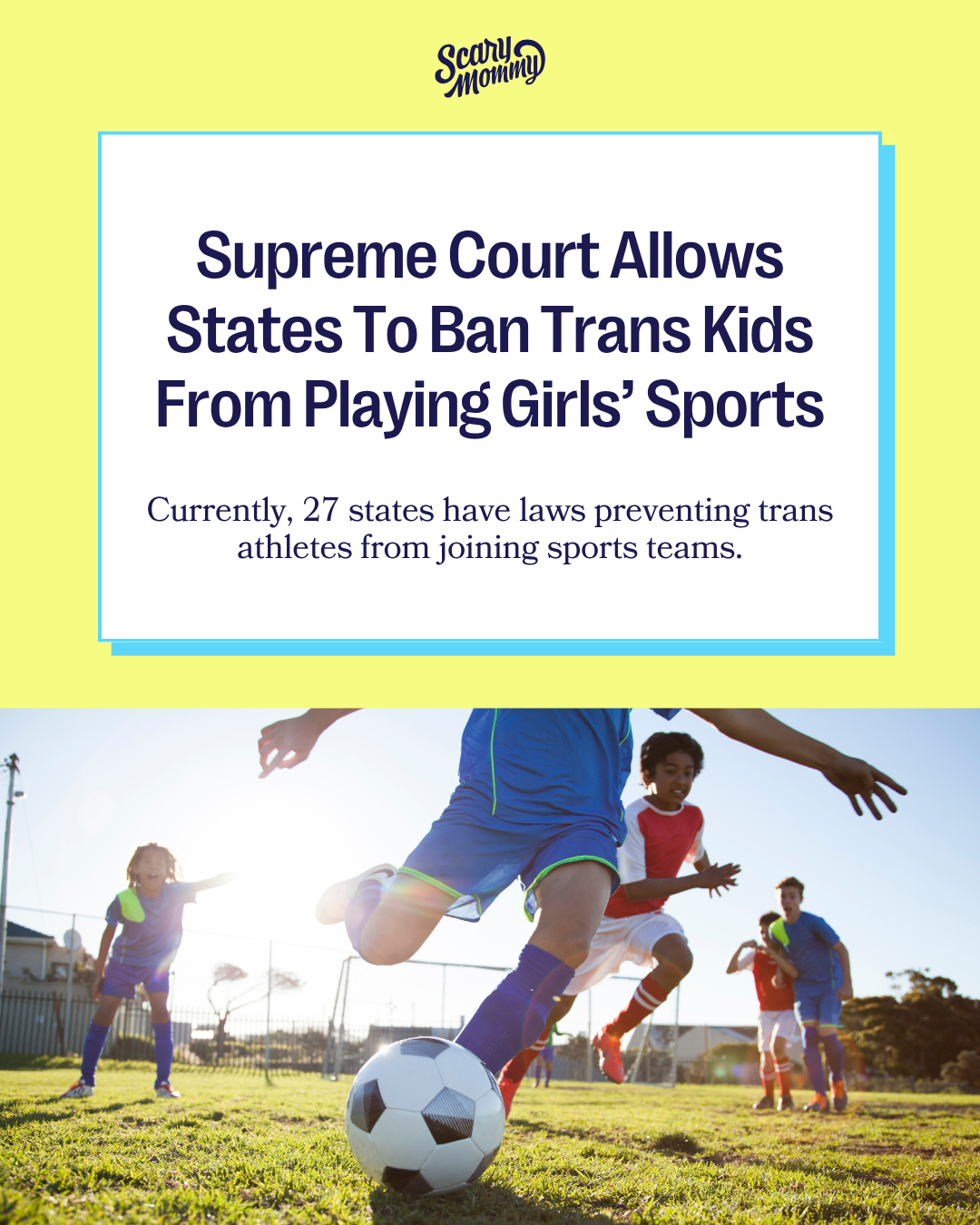 The Supreme Court voted today to allow individual states to ban trans athletes from playing on girls' and women's sports teams today. ⁠
⁠
“The legislatures and the schools are better equipped — and under the Constitution, are the more appropriate entities — to assess the competing medical and scientific considerations and draw appropriate lines,” Justice Brett Kavanaugh wrote in his majority opinion.⁠
⁠
#supporttranskids