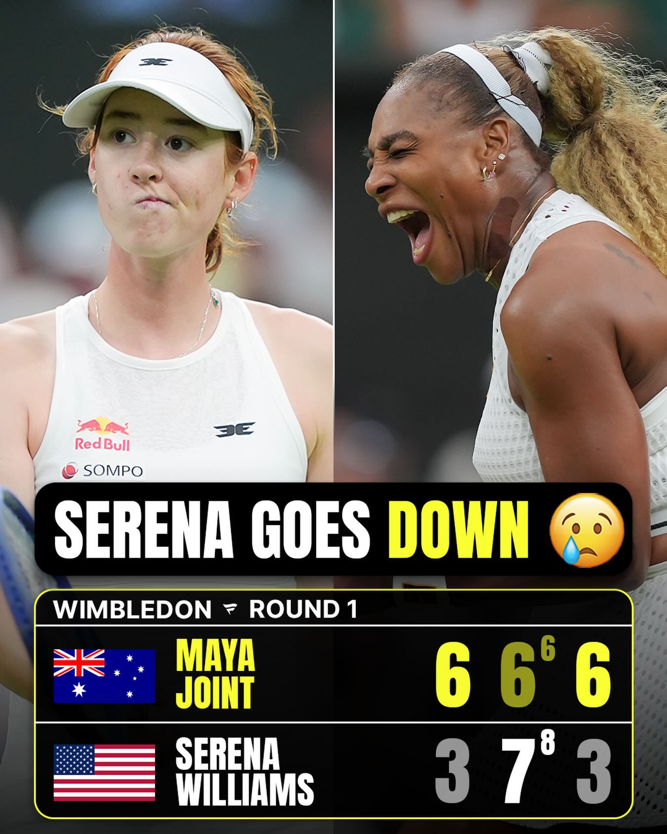Serena Williams’ first match back is a loss 😔

Gave us an ELECTRIC match on Centre Court 🔥

#serenawilliams #serena #wimbledon #tennis #tennisnews