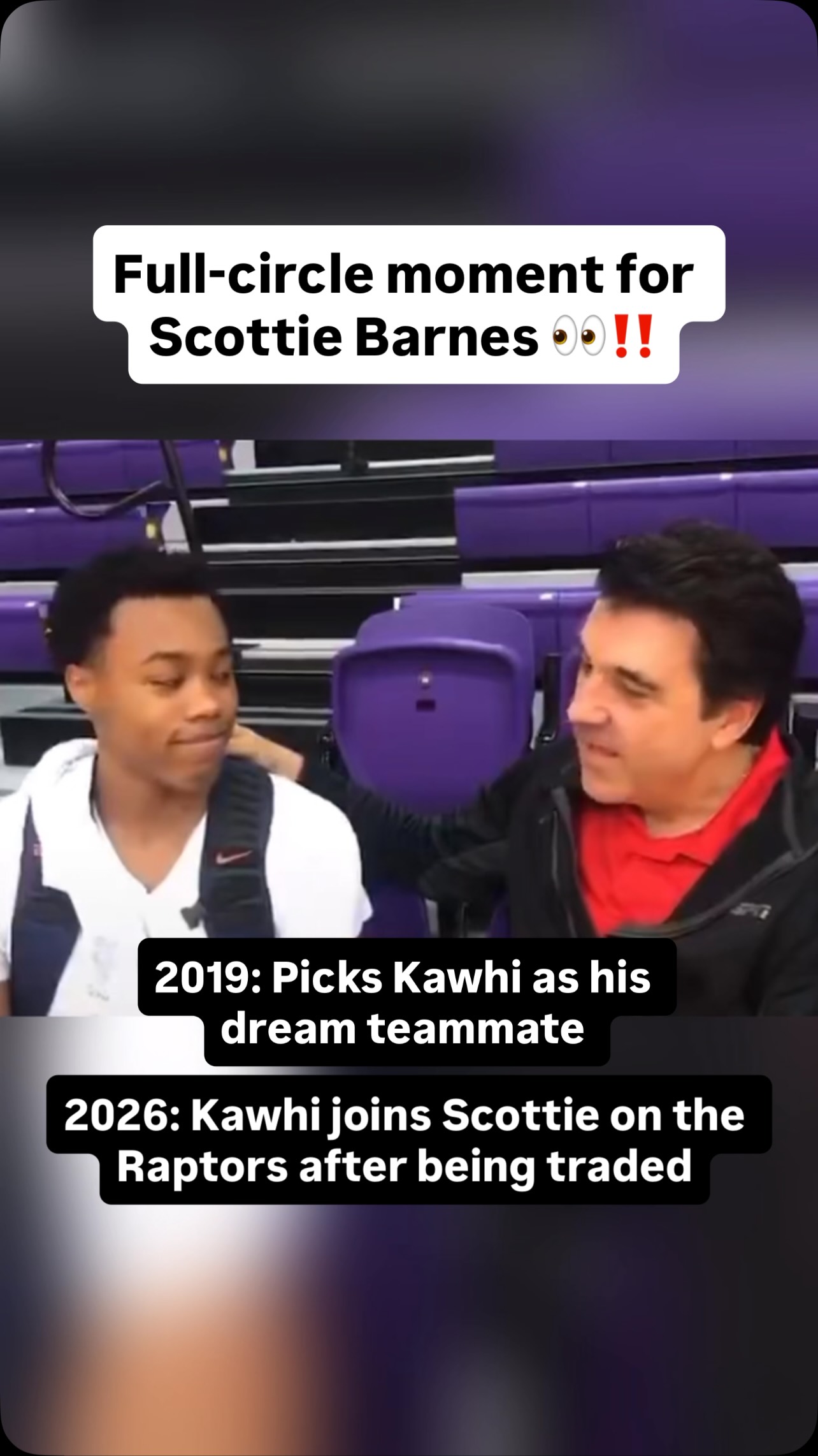 After Kawhi Leonard was traded to the Raptors, this video of Scottie Barnes from 7 years ago has resurfaced 👀🚨

🎥 RapsShowYo - X 
#nba #toronto #raptors