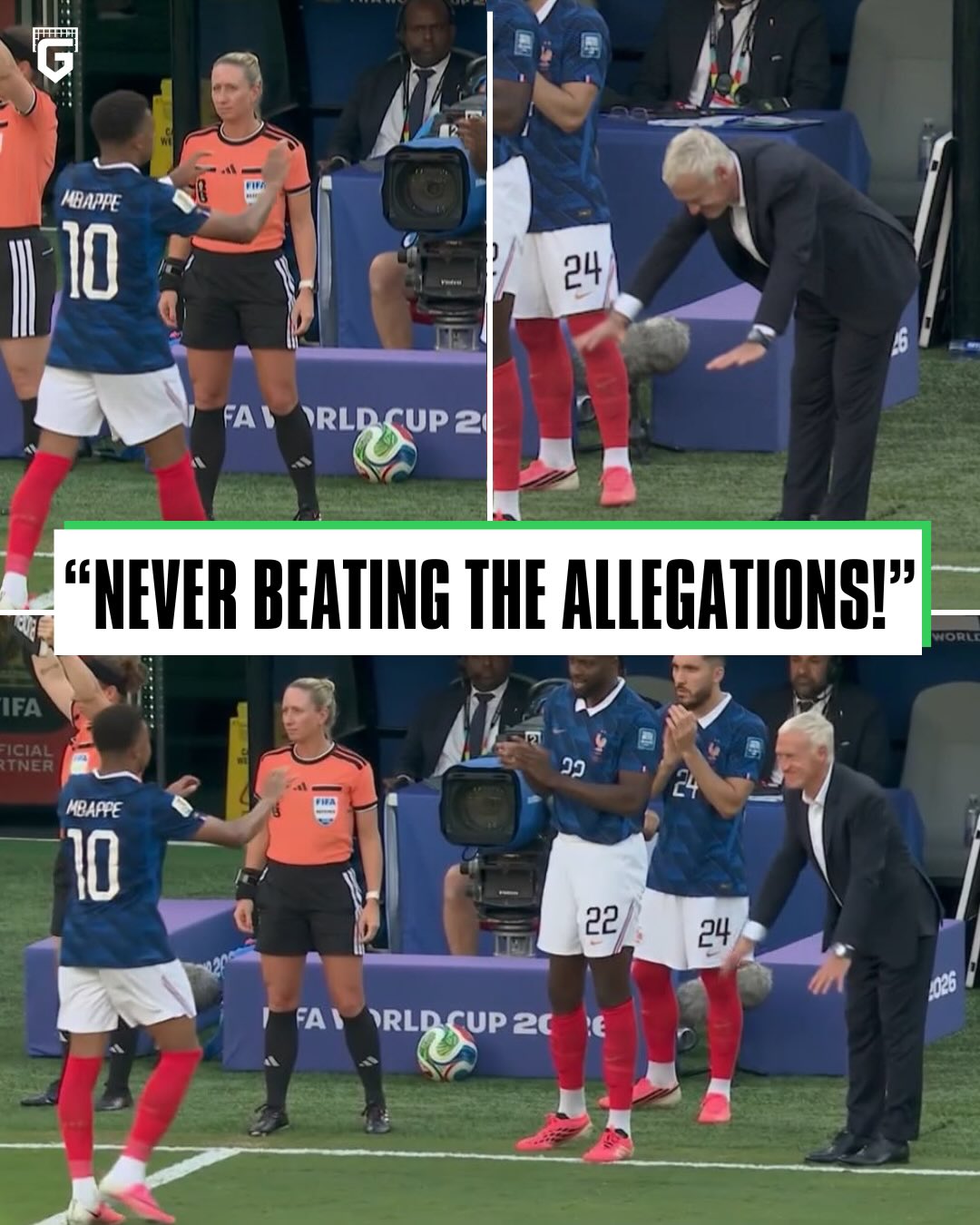 Didier Dechamps was bowing to Kylian Mbappe as he was subbed off, giving him his well deserved flowers 🙌🏽

Bro is never beating the allegations 🫡😅
