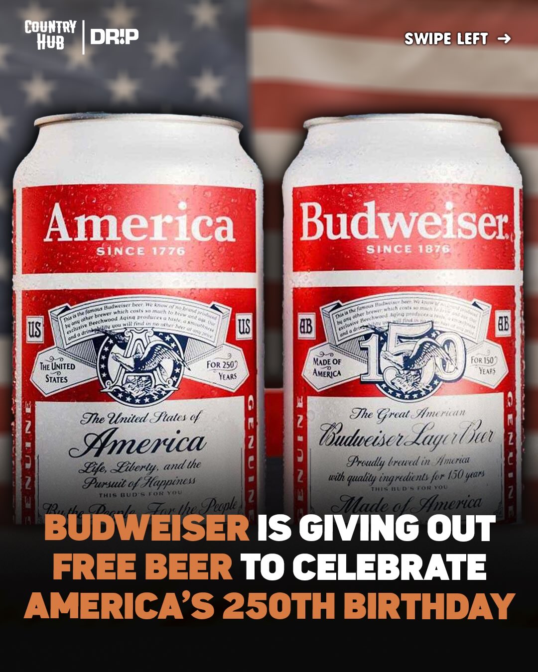 Budweiser is giving out free beer to celebrate America’s 250th birthday 🇺🇸🍺

Beginning June 29, Americans 21 and older can claim a $6 digital gift card to purchase a 12-ounce Budweiser draught beer in celebration of the Fourth of July

Thoughts⁉️