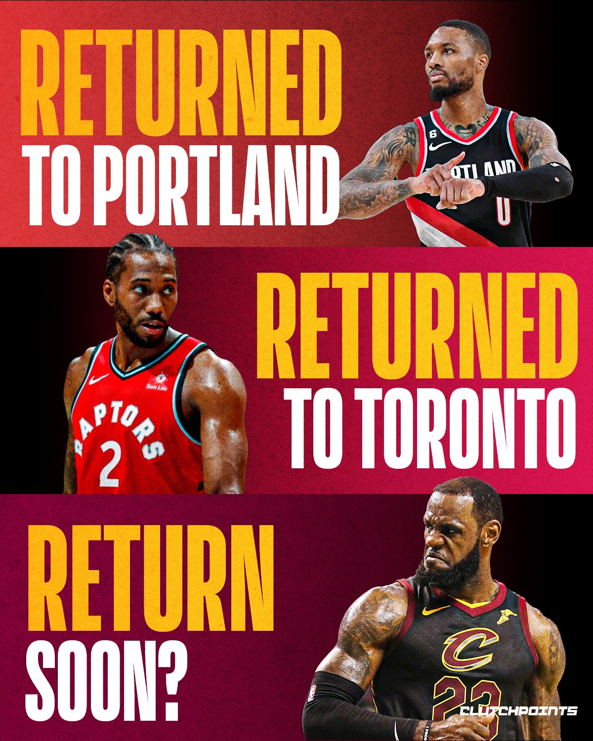 2026 has been the year of homecomings.

Earlier this year, Damian Lillard found his way back to Portland.
After a couple of years in Milwaukee in hopes of winning a title.

Today, the Raptors brought back Kawhi Leonard.
Bringing back the very player that brought them their first and only championship.

LeBron James could follow suit.
Per ESPN's Shams Charania, the Cavs are in play to sign LeBron in free agency, along with the Warriors and Heat.

It could be a befitting end to a couple of legendary careers.
Going back to where you had your glory days.