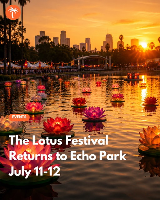 The 45th Annual Lotus Festival is returning to Echo Park Lake for one of Los Angeles’ most colorful and unique summer celebrations. This year’s festival honors the culture and traditions of Sri Lanka with two days of live entertainment, authentic food, cultural exhibits, artisan vendors, dragon boat races, and family-friendly activities.

One of the biggest highlights is the Lights of Dreams Lantern Launch, where hundreds of glowing lanterns float across Echo Park Lake at sunset, creating a beautiful and unforgettable experience.

📍 Echo Park Lake
📅 July 11–12, 2026

🎟️ Festival admission is FREE. Lantern launch tickets are sold separately.