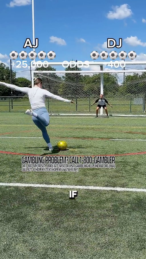 She’s getting too good! 😳 #dkpartner @draftkings_sports - Draft Kings Sports app is now available in all 50 states! New customers can spend $5 and get $200 in bonus rewards just use my code DJ200 and sign up now Let me know your favorite picks for the Cup! 

#soccer #football #pkshootout #penalties