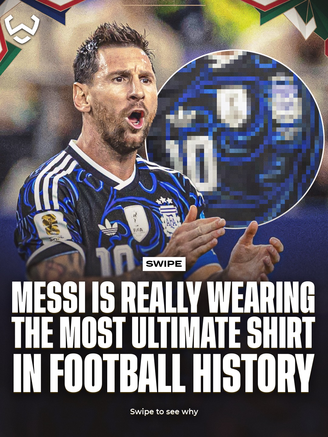 Lionel Messi might be wearing the most iconic shirt in football history 🇦🇷🥶

⭐ Three World Cup stars
🛡️ World Champions shield
🏆 Gold World Cup sleeve patch
👑 World Cup Legacy patch
🥇 World Cup Golden Ball patch

It doesn’t get more stacked than this. 🐐

Follow @warmup for more! 📲