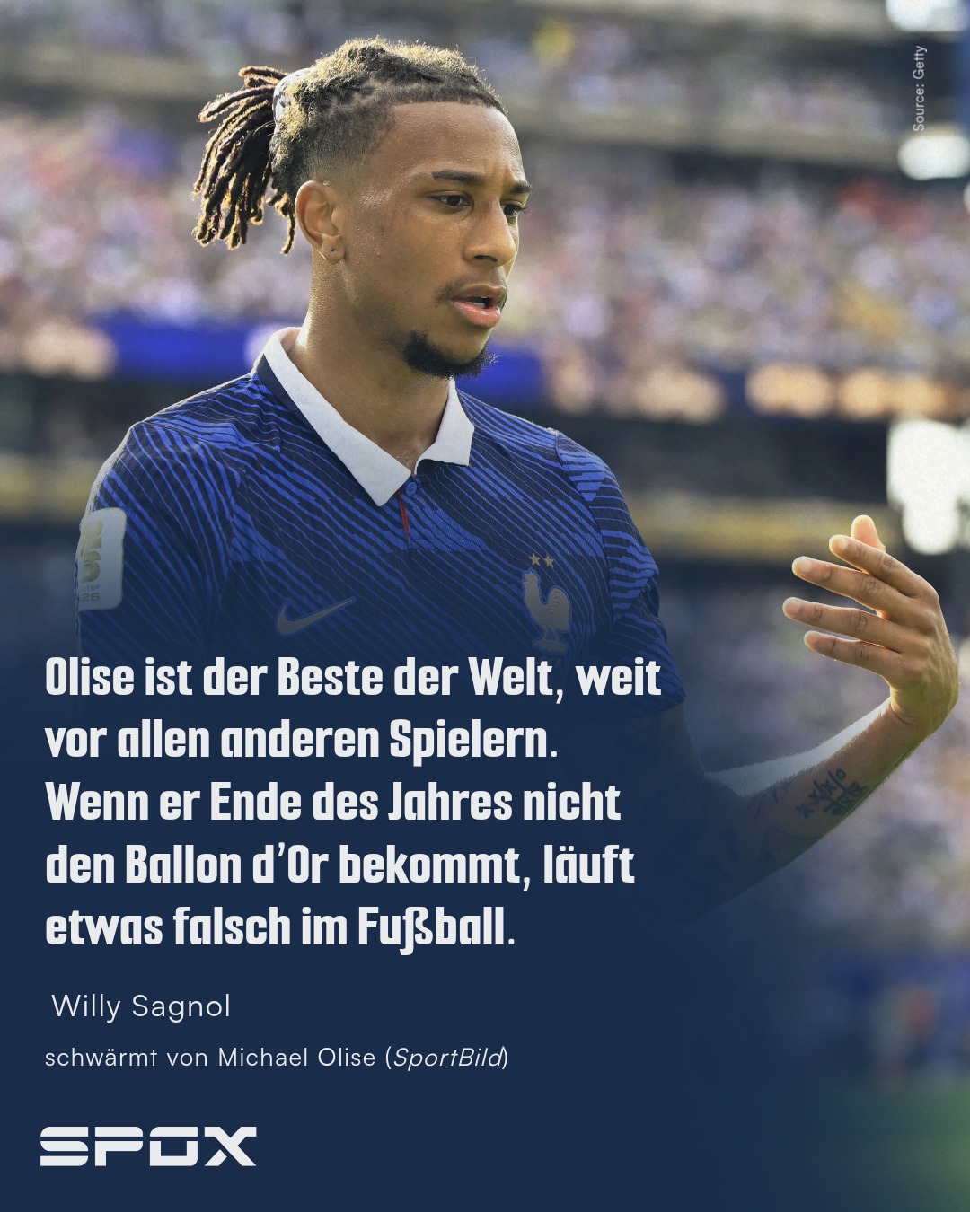 "Olise ist es auf gut Deutsch schei*egal, ob er trifft, eine Vorlage gibt oder nicht. Man sieht, dass er nicht daran denkt, etwas für sich selbst zu machen, sondern immer schaut, was der Mannschaft hilft. Mein früherer Nationalmannschaftskollege Zinedine Zidane war genauso. Lionel Messi und Cristiano Ronaldo, die in den letzten 15 Jahren den Weltfußball dominiert haben, spielen ein bisschen mehr für sich und für ihre Statistik."
