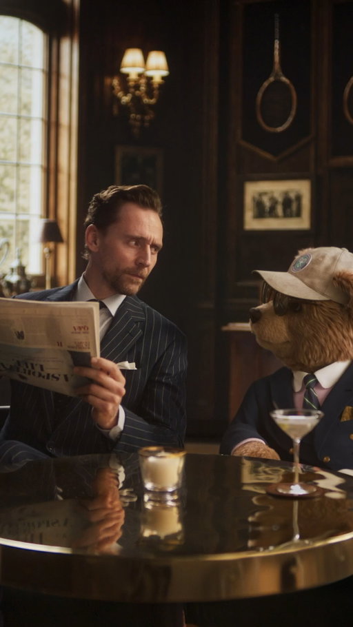 Game. Set. Match. Tom Hiddleston and the #PoloBear catch up on their reading while at @Wimbledon, as Tom notices an uncanny resemblance.

#RalphLauren #PoloRalphLauren #RLTennis #Wimbledon
 
This series was artfully created using live-action footage and CGI technology.