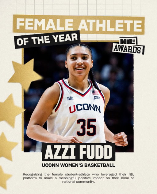 Azzi Fudd is your Female Athlete of the Year AND Top Earning Female Athlete of the Year!👏🏆

Huge congratulations to @azzi35 for being named @nil.store___ Female Athlete of the Year AND Top Earning Female Athlete of the Year! 

From gifting bomber jackets to meeting the People’s Princess in person at Gampel Pavilion, Azzi has been a huge part of the NIL Store all season long! We’re incredibly grateful for everything she’s done throughout the 2025–26 season.

The celebration doesn’t stop here! Shop Azzi’s collection through our WNBPA partnership. Every purchase directly supports her, and today she’ll earn an extra 10% on every sale 💙

#azzifudd #uconnwbb #nilstore