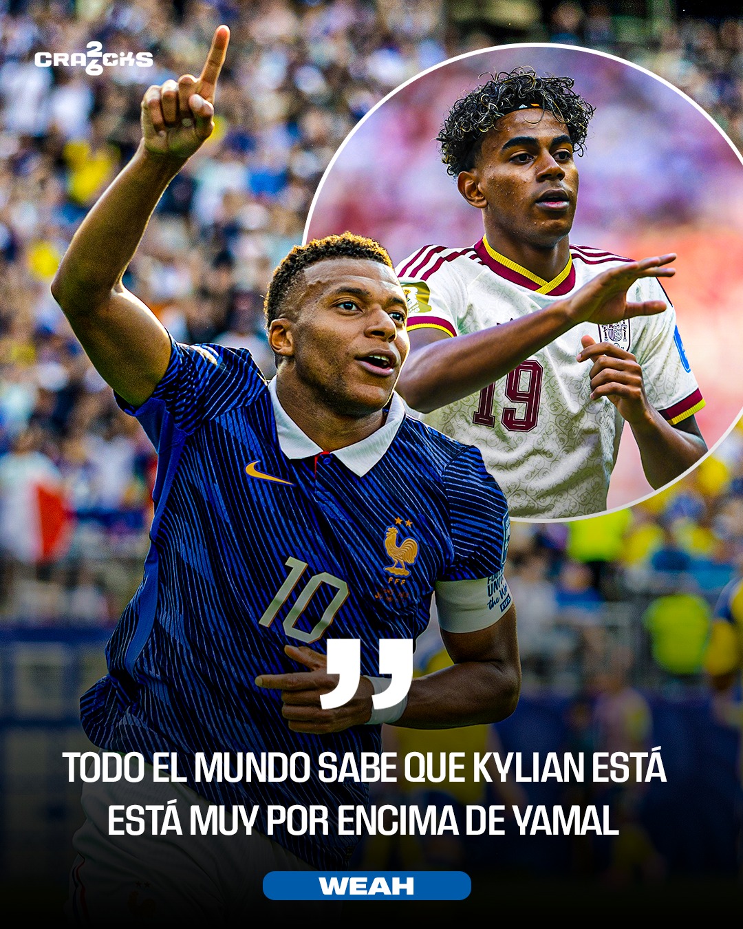 🔥🇱🇷 WEAH NO DUDA

🗣️ George Weah, leyenda africana, considera que Kylian Mbappé está muy por encima de Lamine Yamal y cree que no deberían compararlos en este momento.
