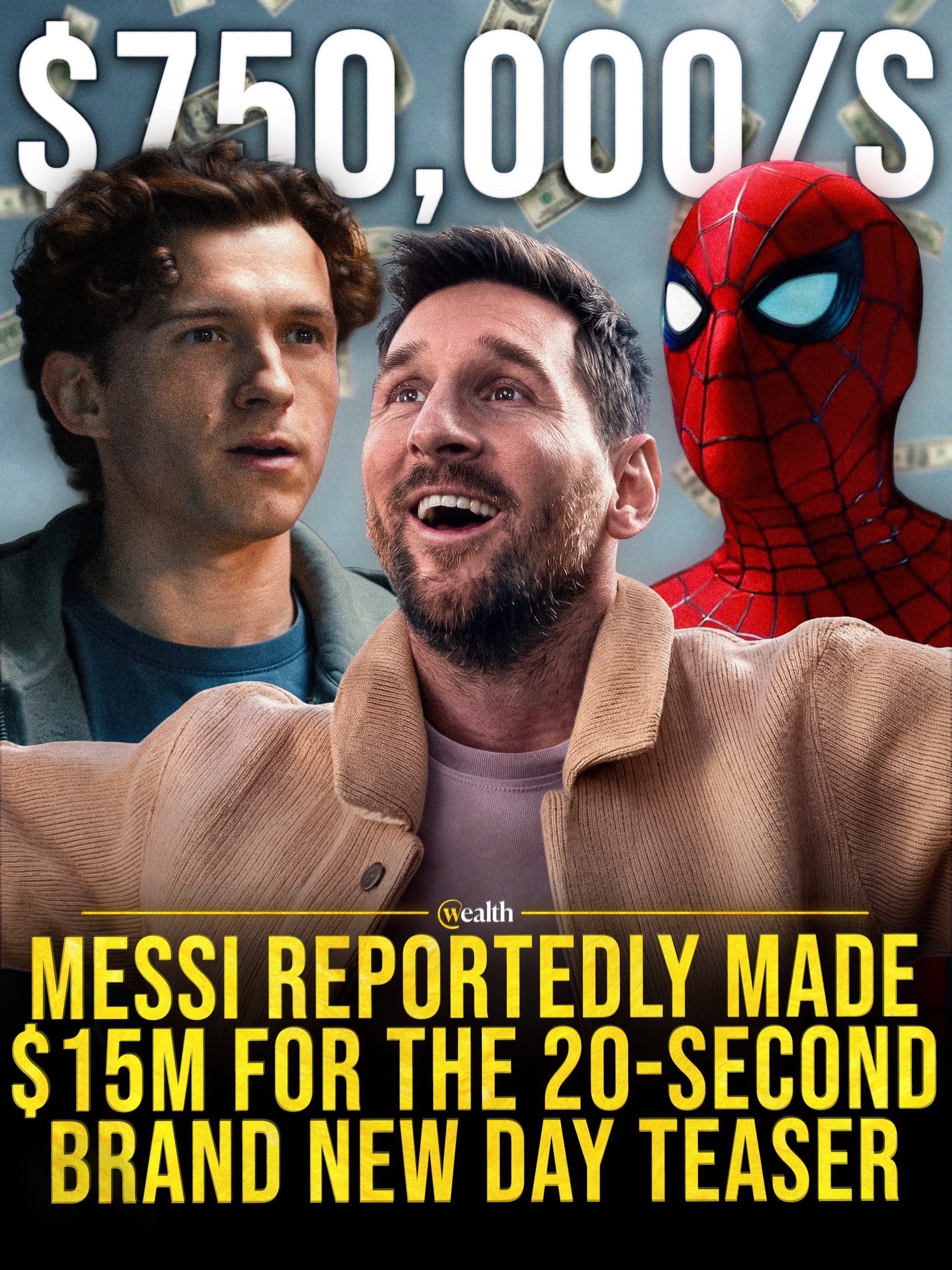 Messi’s Spider-Man teaser cameo reportedly cost $15 million. 🕷⚽️

Lionel Messi reportedly made $15 million for a 20-second appearance in the Spider-Man: Brand New Day teaser, putting the value of his screen time at $750,000 per second. That turns a brief promotional spot into a major entertainment and sports-business headline.

The number underlines how much commercial weight Messi still carries beyond football. For a global franchise, even a few seconds with one of the most recognizable athletes in the world can be priced like a full campaign.

#LionelMessi #SpiderMan #BrandNewDay #SportsBusiness #EntertainmentMarketing