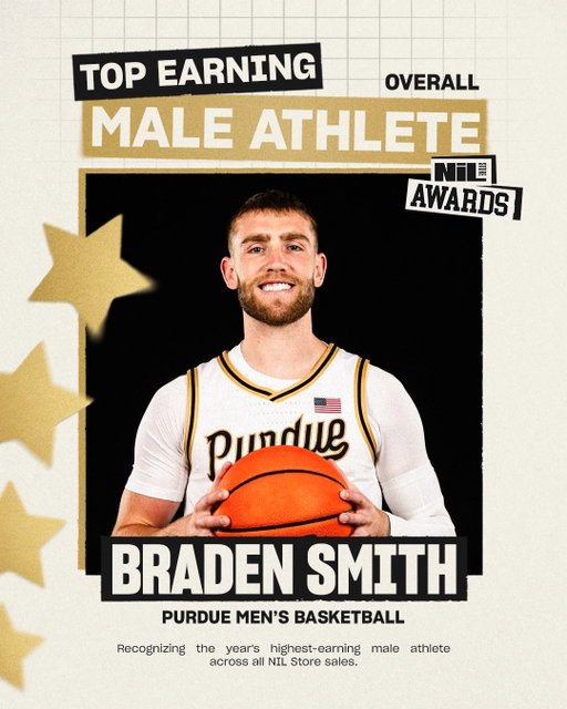 BRADEN!! He wins the NIL Store Award for Top Selling Male Athlete! 

Thanks for the amazing support of our fans, Braden was the top selling men’s sport athlete in the entire country on the @nil.store___ for the 25-26 season. Well deserved 👏👏 

#nilstore #purdue