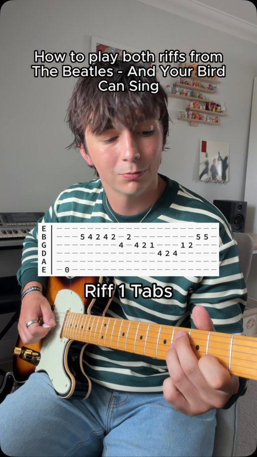 Here are the tabs for both off the riffs going on in The Beatles’ awesome song And Your Bird Can Sing! These are played together in harmony, like I did in a previous video, so learn both of them, and record them one over the top of the other! Or just learn your favourite, it’s up to you, but either way I’ve got the guitar tabs for both of them 🤝

The first riff is played on my Fender 75th Anniversary American Professional Custom Telecaster 🎸

The second riff is played on my Fender Mod Shop Telecaster which I custom designed! 🎸

#thebeatles #guitartabs #guitarriff #telecaster #johnlennon