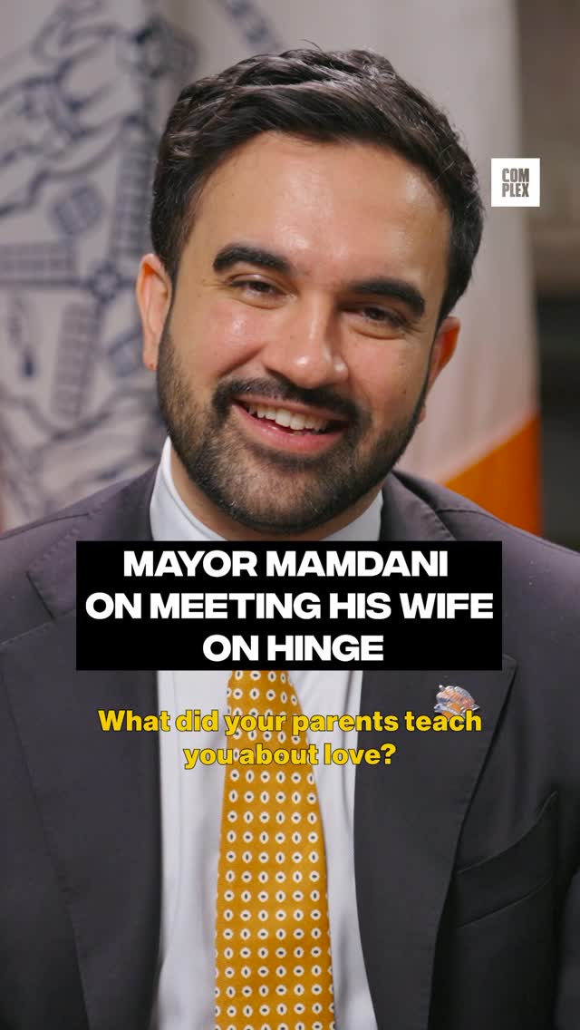 If your partner doesn’t talk about you like this...throw them away! 😂 Mayor Zohran Mamdani shares how he met his wife on Hinge in the premiere episode of #360withJillian, hosted by @jillliansuperstar. 

🔗 Link in @complex’s bio to watch the full episode