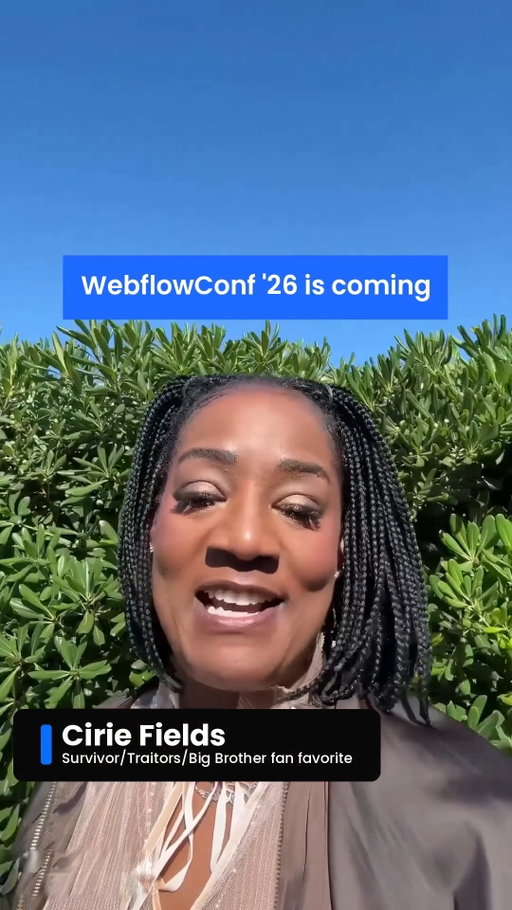 "You don't just play the game — you shape it." @cirie_fields
Webflow Conf '26.
Sept 1-3. Boston & online. The biggest Webflow Conf yet.
If you're the kind of person who reads the room and makes bold moves, this is where your people are.
📍 Boston & online | Sept 1-3
👉 Register now at the link in our bio 
#WebflowConf