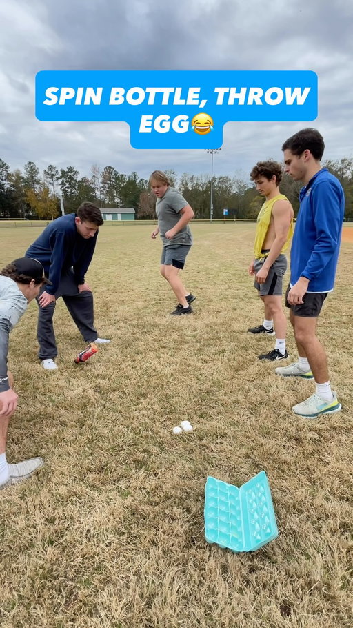 Spin Bottle, Throw Egg😂 one of our most viral vids ever on YouTube shorts 100 million views #funny #game #sports #baseball #throw