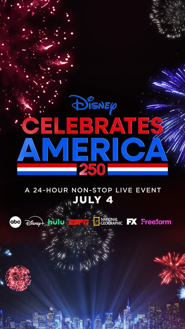 Watch #DisneyCelebratesAmerica, a 24-hour event celebrating America’s 250th anniversary, beginning July 3 at 10/9c on ABC, Disney+, Hulu and ABC News Live. Watch a special edition of #Nightline beginning at 12:37am ET on July 4th!
