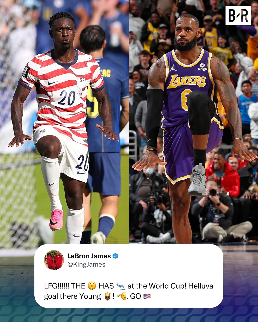 LeBron shouts out USMNT’s Folarin Balogun for his goal and hitting “THE SILENCER” 🔥🔥🔥