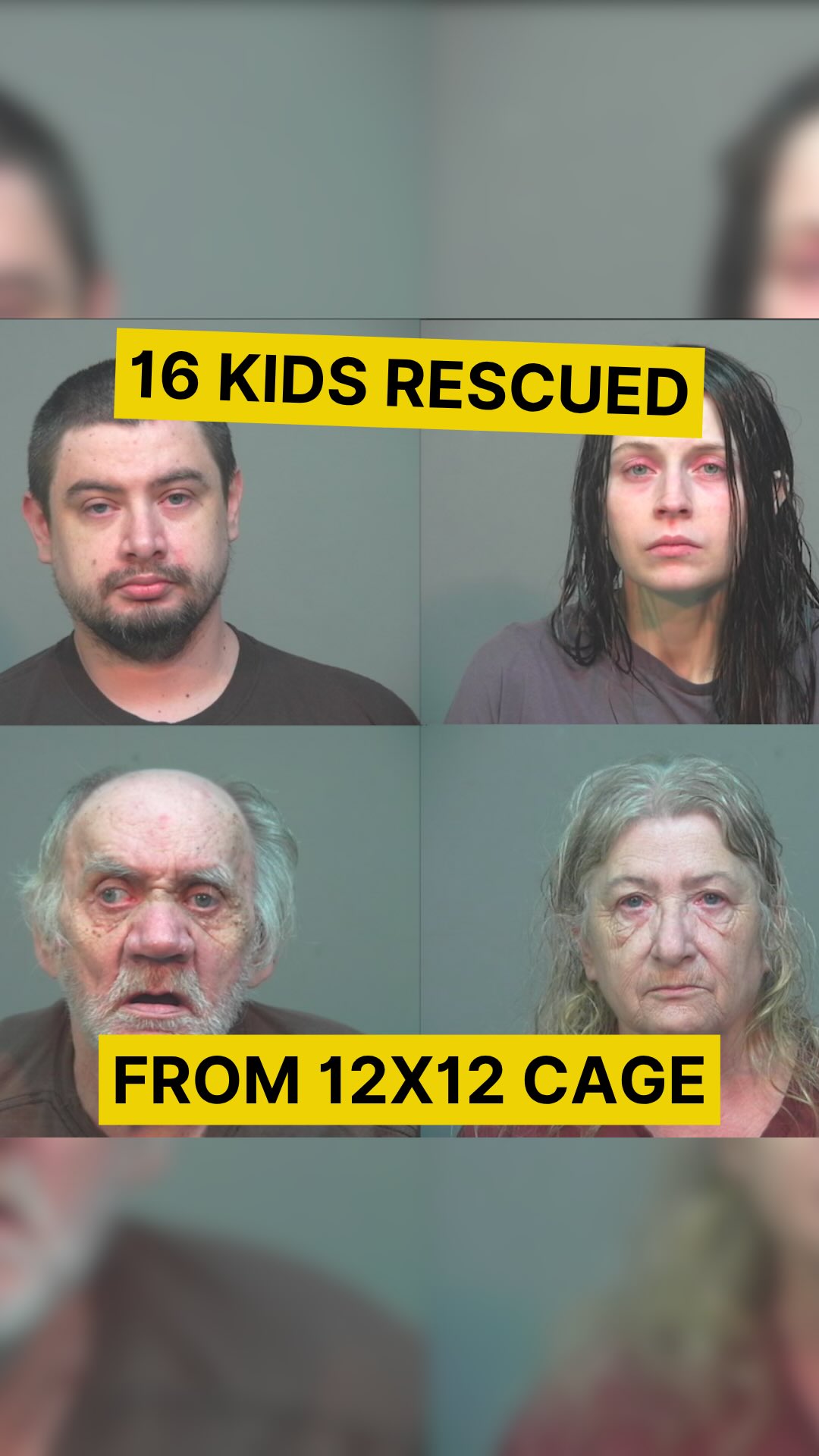 16 kids, kept in a roughly 12x12 area for most of the past four years.
 
That's what authorities say they found inside a small home in Hamden, Ohio, where 16 children ranging in age from 18 months to 18 years old were living in conditions investigators described as among the worst they had ever encountered.
 
Four adults—Gary Siders Sr., Gary Siders Jr., Christina Siders and Elizabeth Siders, who are believed to be the children's parents and grandparents—have each been charged with multiple felony counts of child endangerment. A judge set bond at $300,000 each and ordered GPS monitoring and no contact with the children if they are released.

Officials said several of the children required medical treatment, and at least one was initially in critical condition. Ohio Attorney General Dave Yost and Vinton County Sheriff Ryan Cain condemned the conditions inside the home. Investigators have not disclosed what prompted the search warrant or released additional details about the home's interior.

#TrueCrime #TrueCrimeNews #ChildEndangerment #Ohio #BreakingNews #Hamden