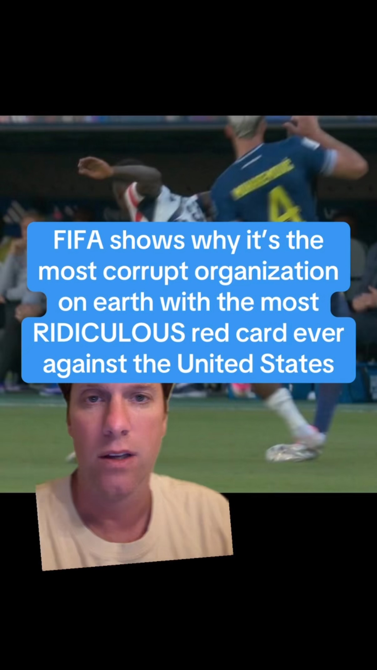 I finally give in to World Cup fever and immediately realize why I hate this shit. Because FIFA is legitimately the most corrupt organization on the planet (not an exagerration) and as soon as they saw USMNT was turning into a wagon they pushed the “Screw The Americans” button. Countless other examples of this same contact from Messi to a dozen other examples which it only were not red cards, but were no calls at all. FIFA saw all the foreignors falling in love with America and decided we can’t let them win too!!! 

Doesn’t even matter. On to the sweet 16. We are now a team of destiny. Good vs evil. USA vs FIFA. USA VS THE WORLD!! You don’t fuck America, America fucks you!!