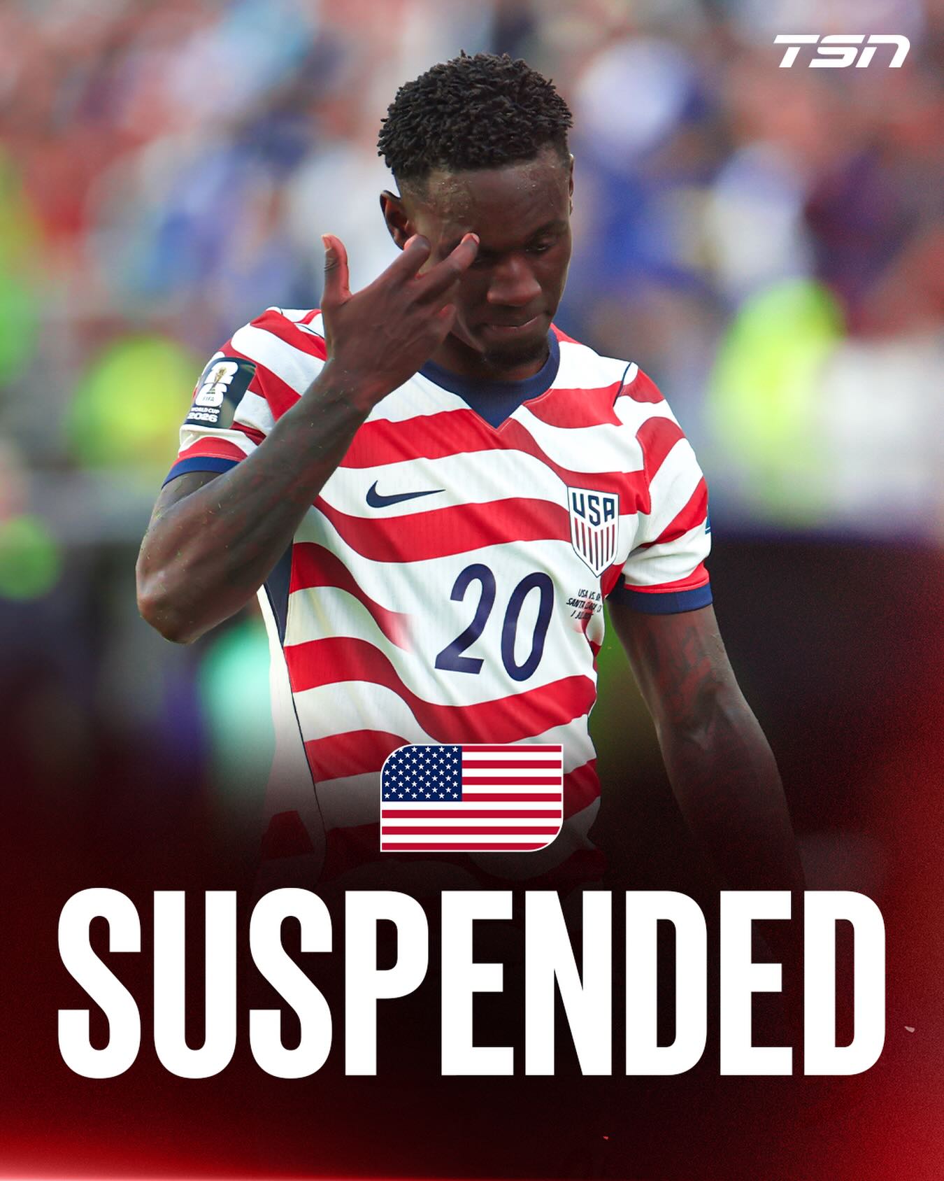 Folarin Balogun has been automatically suspended for the USA’s Round of 16 match against Belgium due to the red card he received against Bosnia and Herzegovina.

As per FIFA, “If a player or team official is sent off as a result of a direct or indirect red card (second caution), they will automatically be suspended from their team’s subsequent match. In addition, further sanctions may be imposed.”

#FIFAWorldCup