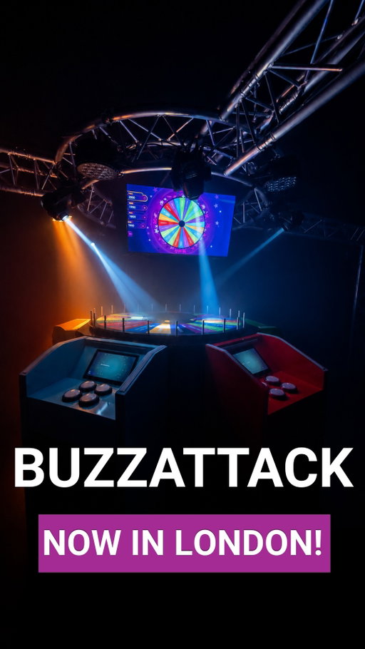 LONDON! BUZZATTACK IS NOW OPEN! 🌟 Ready to be the star of your own TV show? Gather your friends, step onto the set, and put your skills to the test! 📺 
🎟️ Get your tickets via the link in bio!